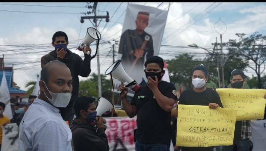 Ada Aksi Massa Minta Kapolres Inhil Dipindahkan Buntut Penangkapan Panglima Ormas PAO