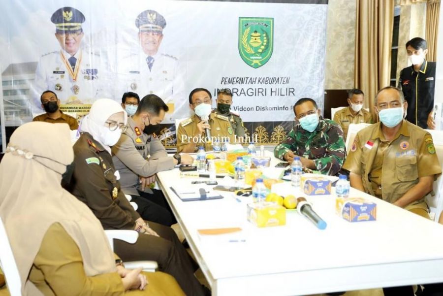 Bupati HM. Wardan Ikuti Rapat Penanganan Covid-19 yang dipimpin Gubernur Riau Secara Virtual