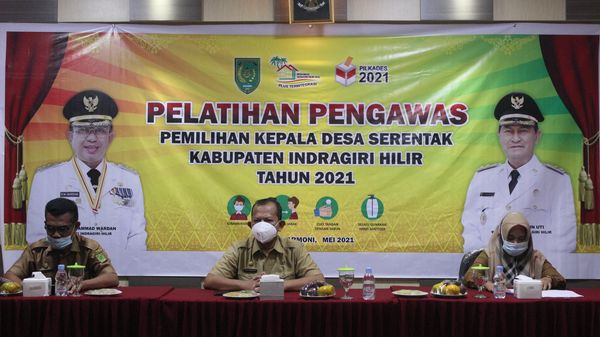 Bupati Inhil Diwakili Kadis PMD Resmi Membuka Pelatihan Pengawas Pilkades Serentak 2021