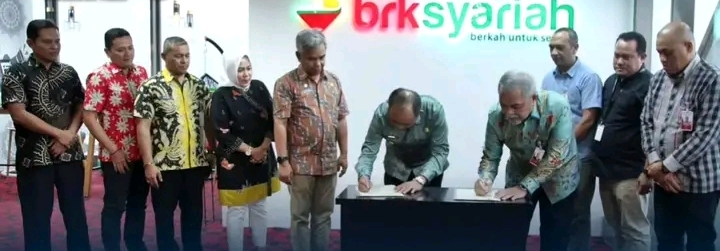 Dukung Perekonomian Masyarakat, Pj. Bupati Inhil Herman MoU Dengan BRK Syariah