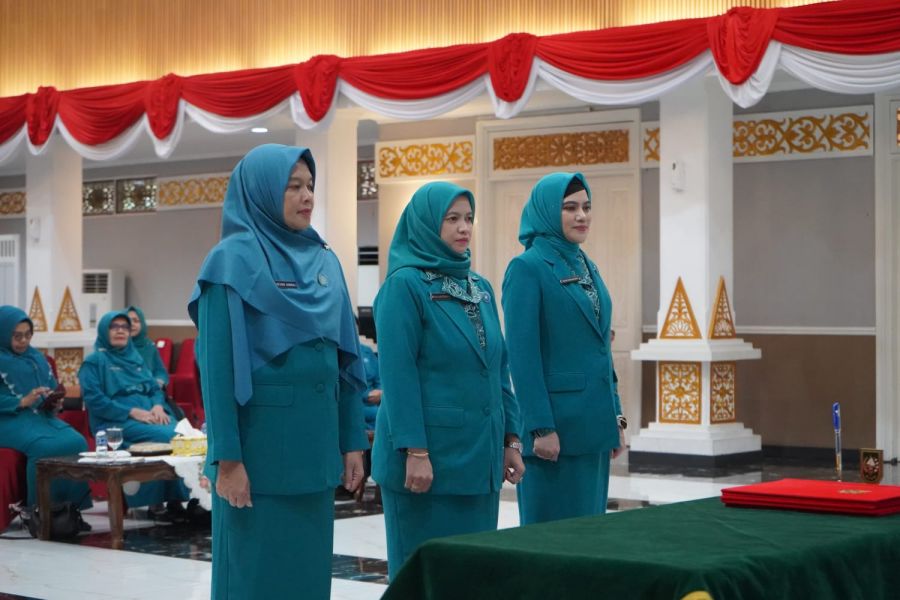 Pengukuhan Kartika Sari Erisman Sebagai Pj. Ketua Pembina Posyandu Kabupaten Inhil