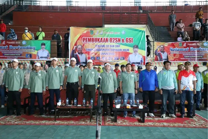 Pj. Bupati Inhil Membuka O2SN & GSI Jenjang SD dan SMP Tk. Kab. Inhil Th. 2024