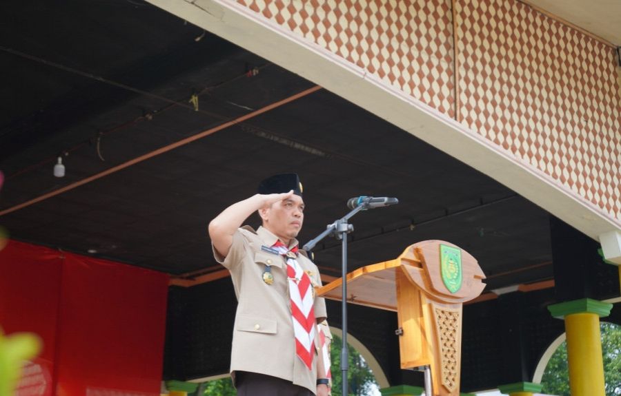 Pj. Bupati Inhil Pimpin Upacara Peringatan Hari Pramuka ke-63 Tahun 2024