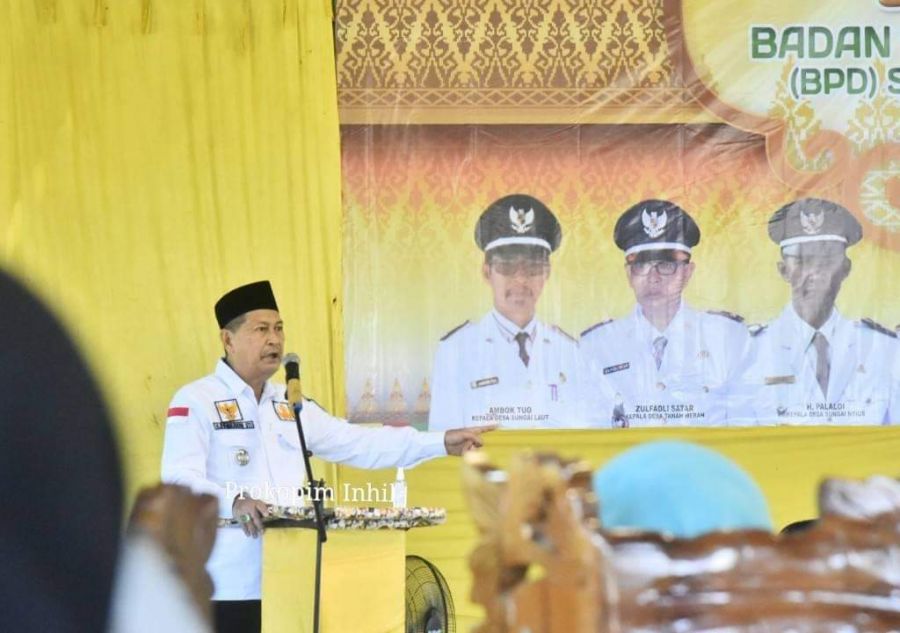 Wakil Bupati H. Syamsuddin Uti Resmikan 57 Orang Anggota BPD se-Kecamatan Tanah Merah